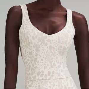 Lululemon Align White Cheetah Crop Top size 8